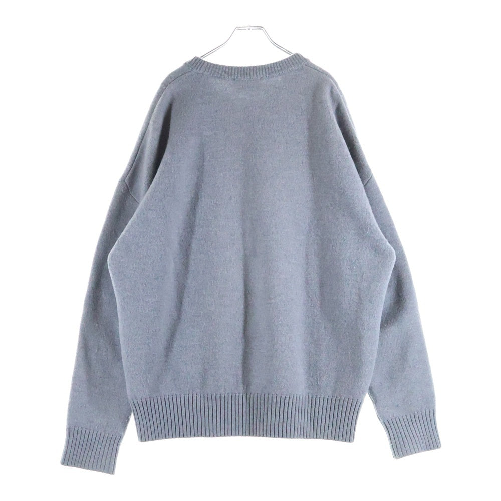 AMI Alexandre Mattiussi(アミアレクサンドルマテュッシ) Knit Sweater ハートロゴ クルーネック ニットセーター グレー