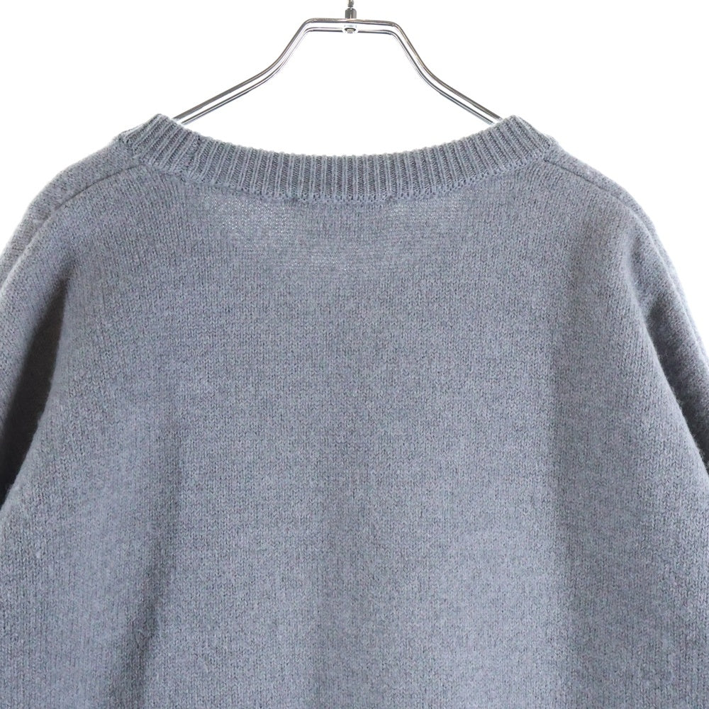 AMI Alexandre Mattiussi(アミアレクサンドルマテュッシ) Knit Sweater ハートロゴ クルーネック ニットセーター グレー