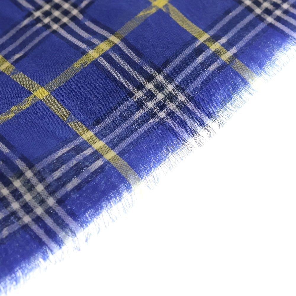 LOUIS VUITTON(ルイヴィトン) モノグラム チェック柄 ストール ブルー レディース