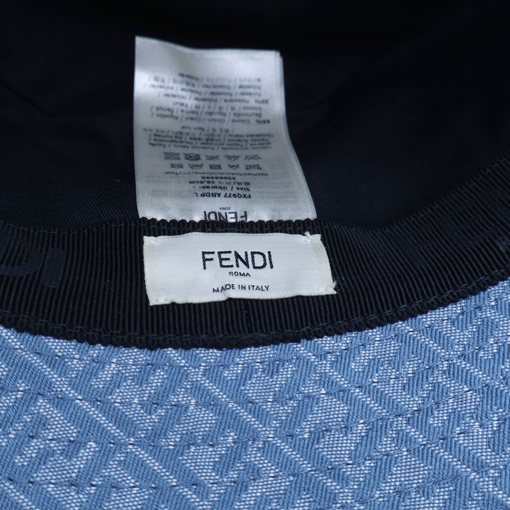 FENDI(フェンディ) ズッカ柄 バケットハット 帽子 ブルー FXQ977