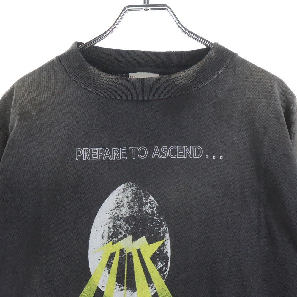 SAINT MICHAEL(セントマイケル) 25SS エッグプリント ヴィンテージ加工 Tシャツ カットソー グレー SN-HR8-0000-007