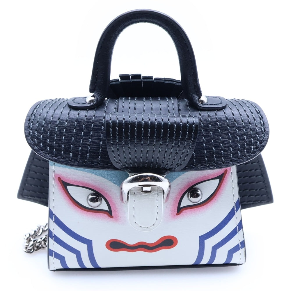 DELVAUX(デルボー) 歌舞伎デザイン バッグチャーム ストラップ ブラック レディース
