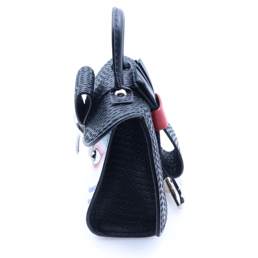 DELVAUX(デルボー) 歌舞伎デザイン バッグチャーム ストラップ ブラック レディース