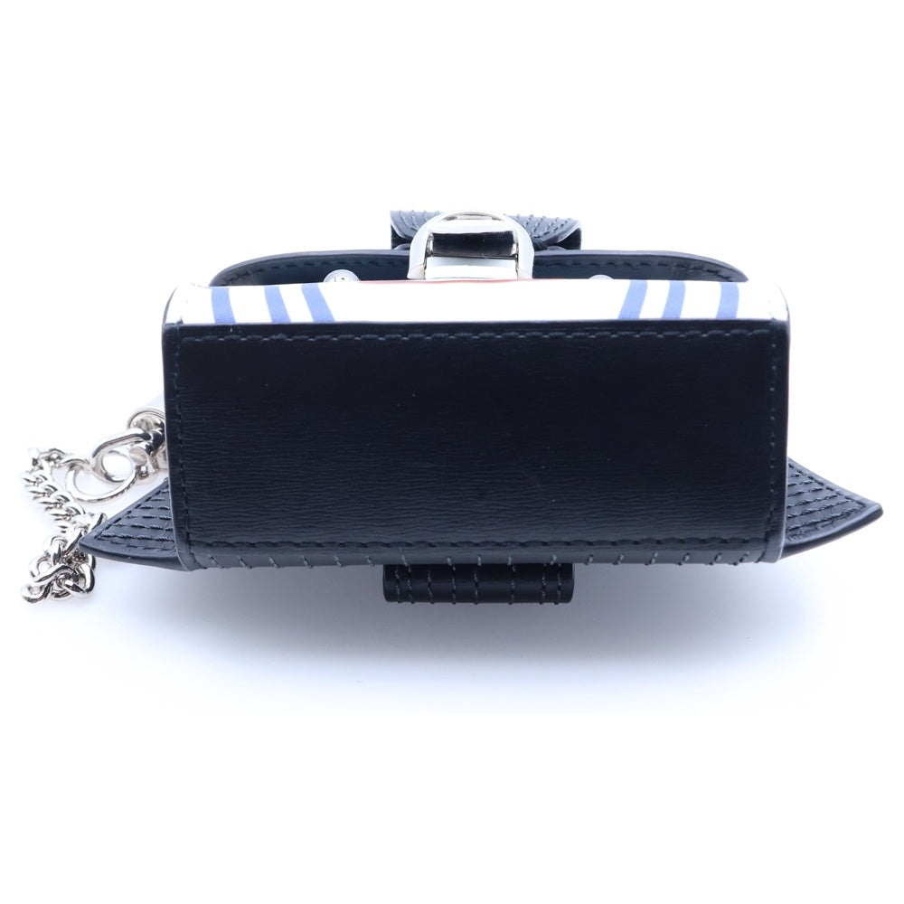 DELVAUX(デルボー) 歌舞伎デザイン バッグチャーム ストラップ ブラック レディース