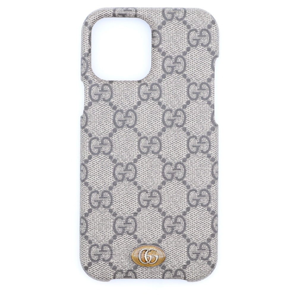 GUCCI(グッチ) iPhone13 Pro Max GGスプリーム アイフォンケース ブラウン 701331 レディース