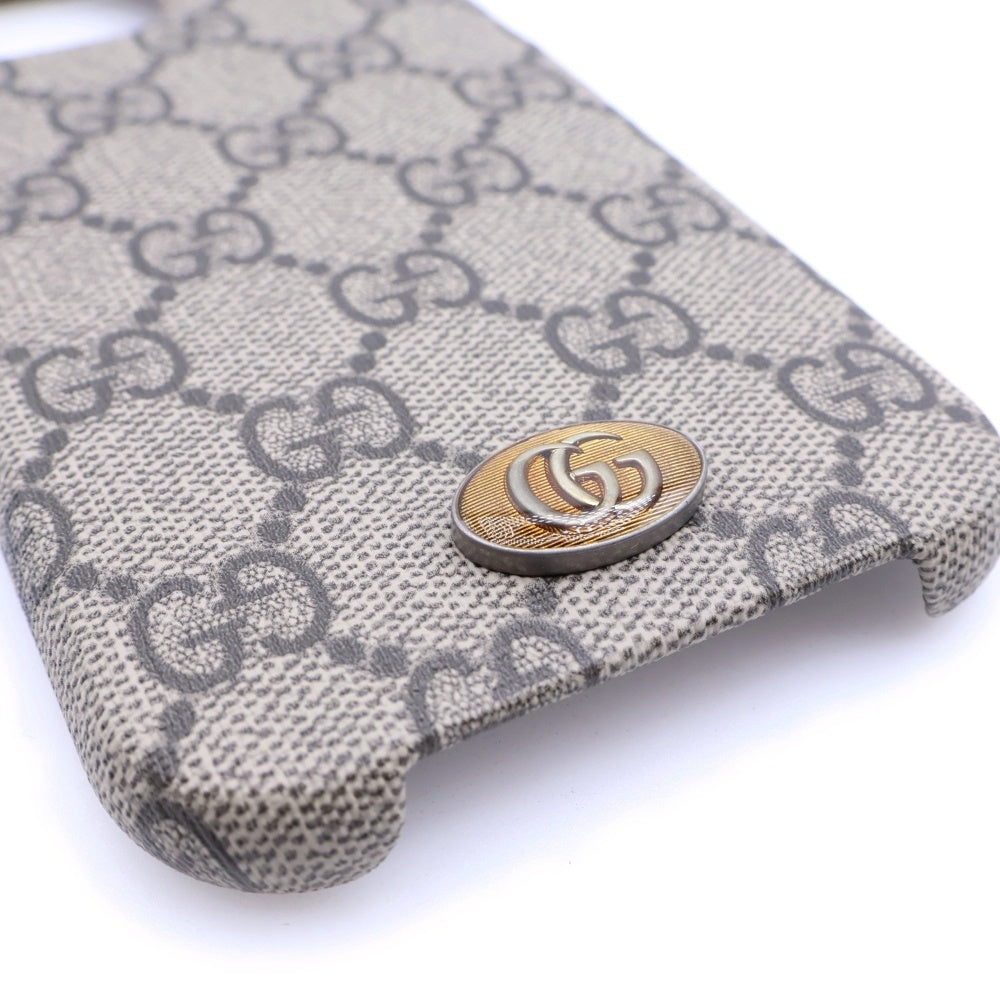 GUCCI(グッチ) iPhone13 Pro Max GGスプリーム アイフォンケース ブラウン 701331 レディース