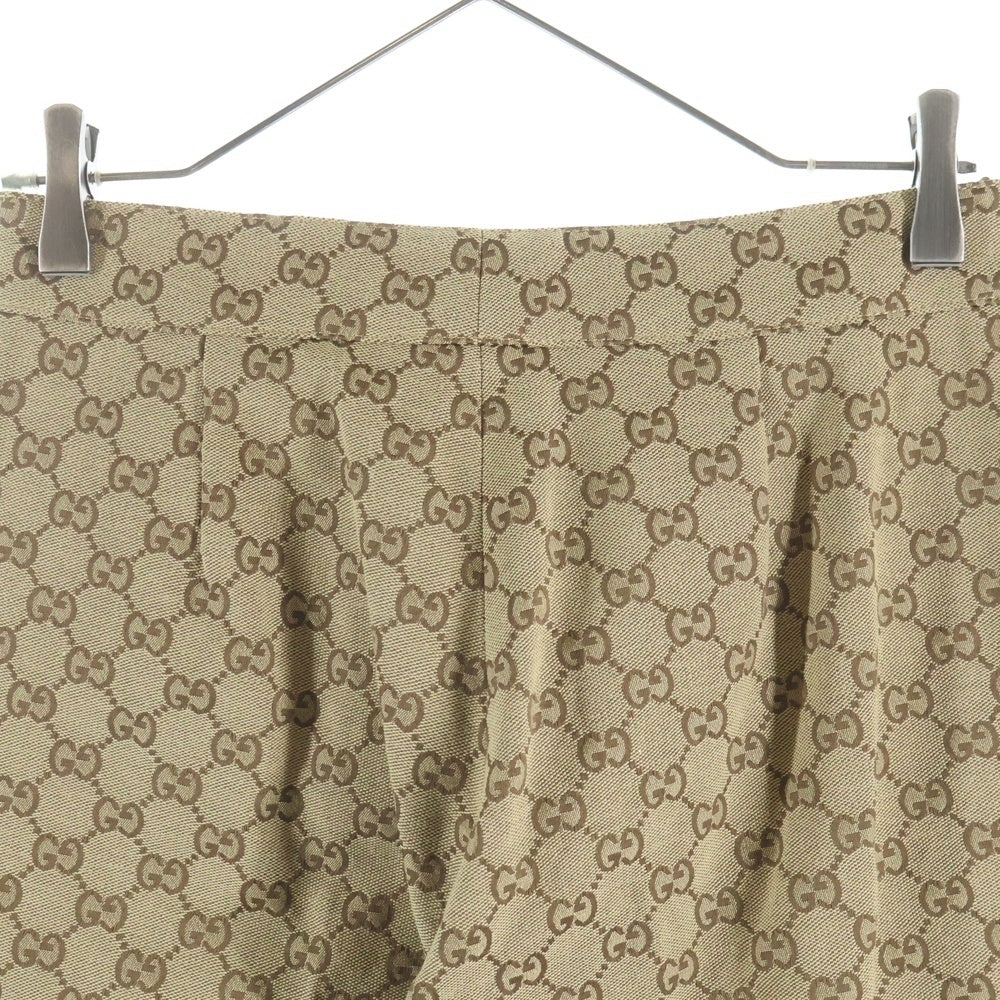 GUCCI(グッチ) GGスプリーム ホースビットベルト ストレートパンツ ブラウン 681507