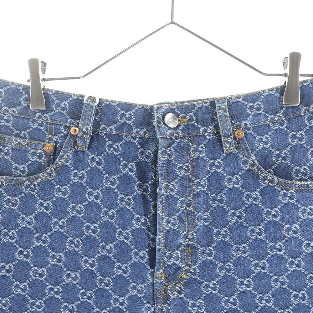 GUCCI(グッチ) GGジャガード デニムショーツ ハーフパンツ ブルー 782163