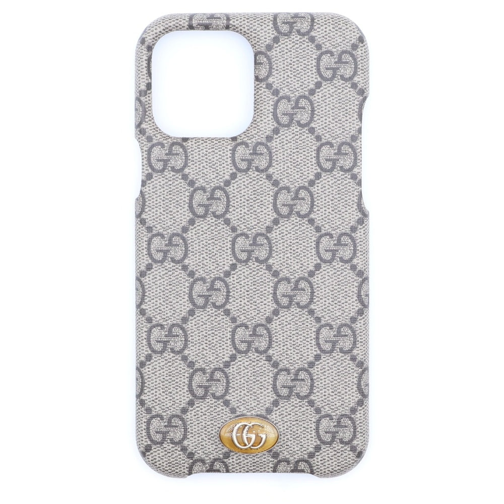 GUCCI(グッチ) iPhone13 Pro Max GGスプリーム アイフォンケース ブラウン 701331 レディース