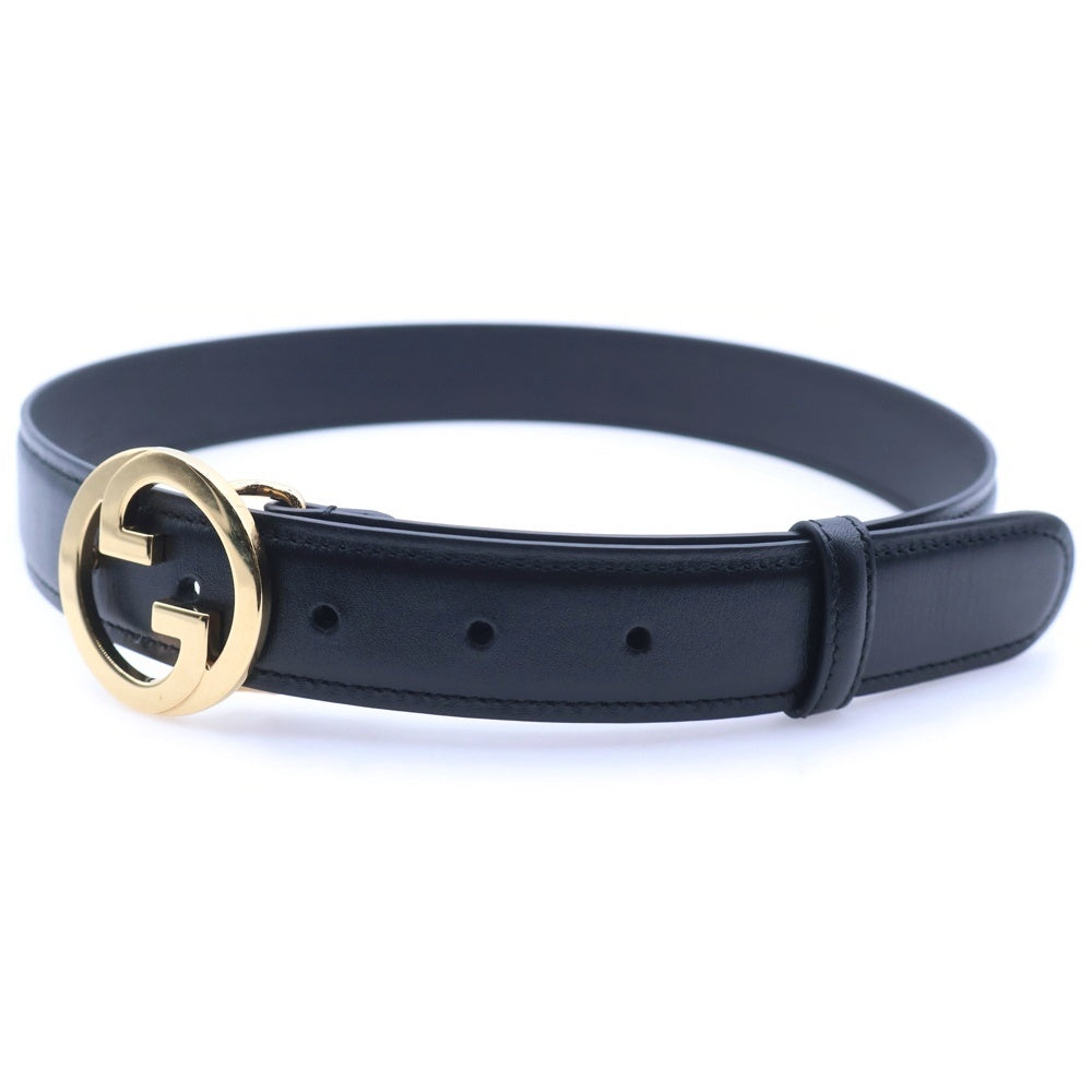 GUCCI(グッチ) インターロッキングG レザーベルト ブラック 690557