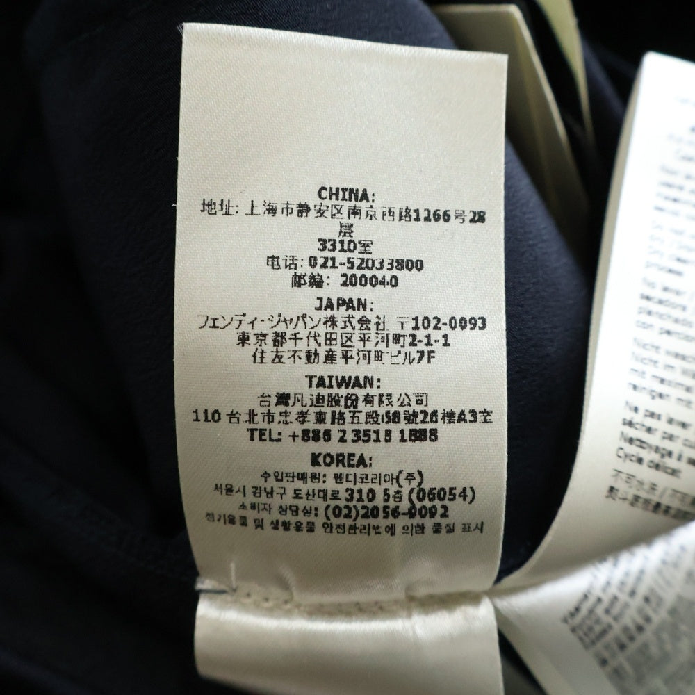 FENDI(フェンディ) 23AW High Waist Slim Fit Shorts ハイウェスト スリムフィット ショーツ ネイビー FR6533 AM3N レディース