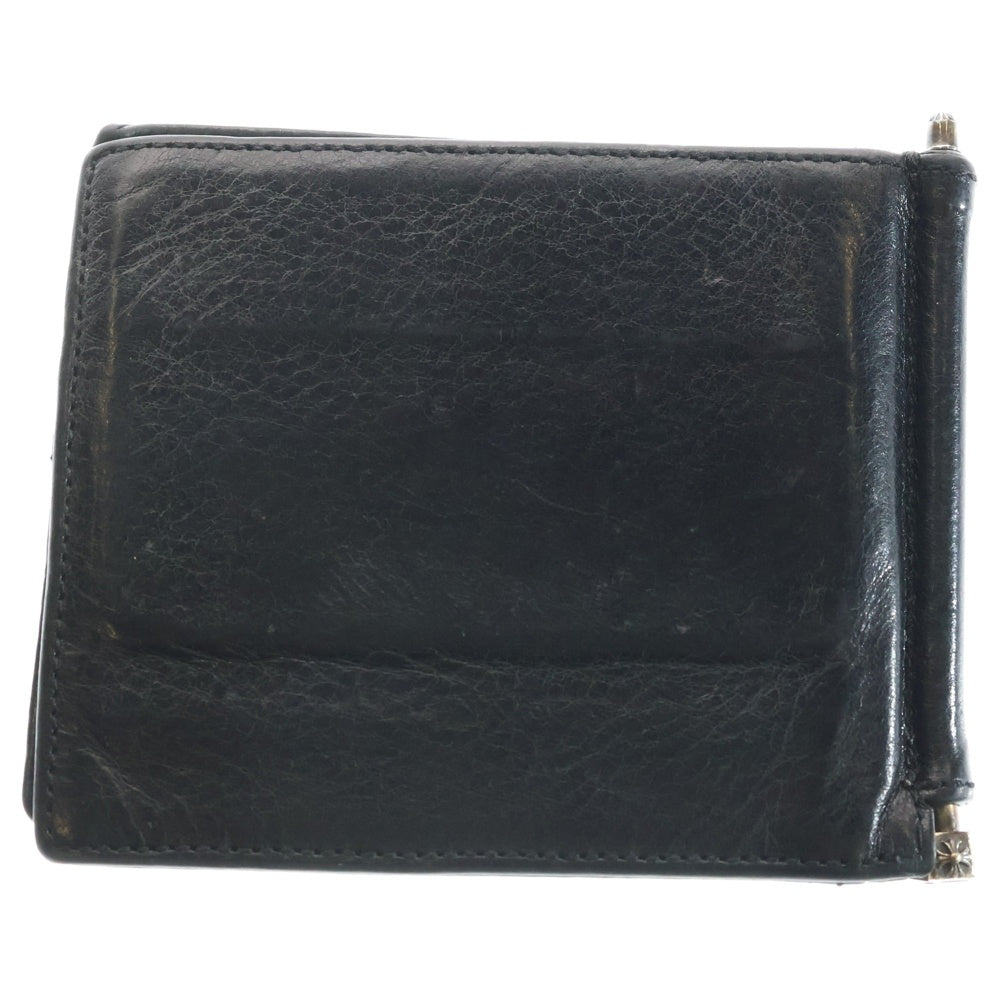 CHROME HEARTS(クロムハーツ) WALLET MONEY CLIP マネークリップ付き レザーウォレット財布 ブラック