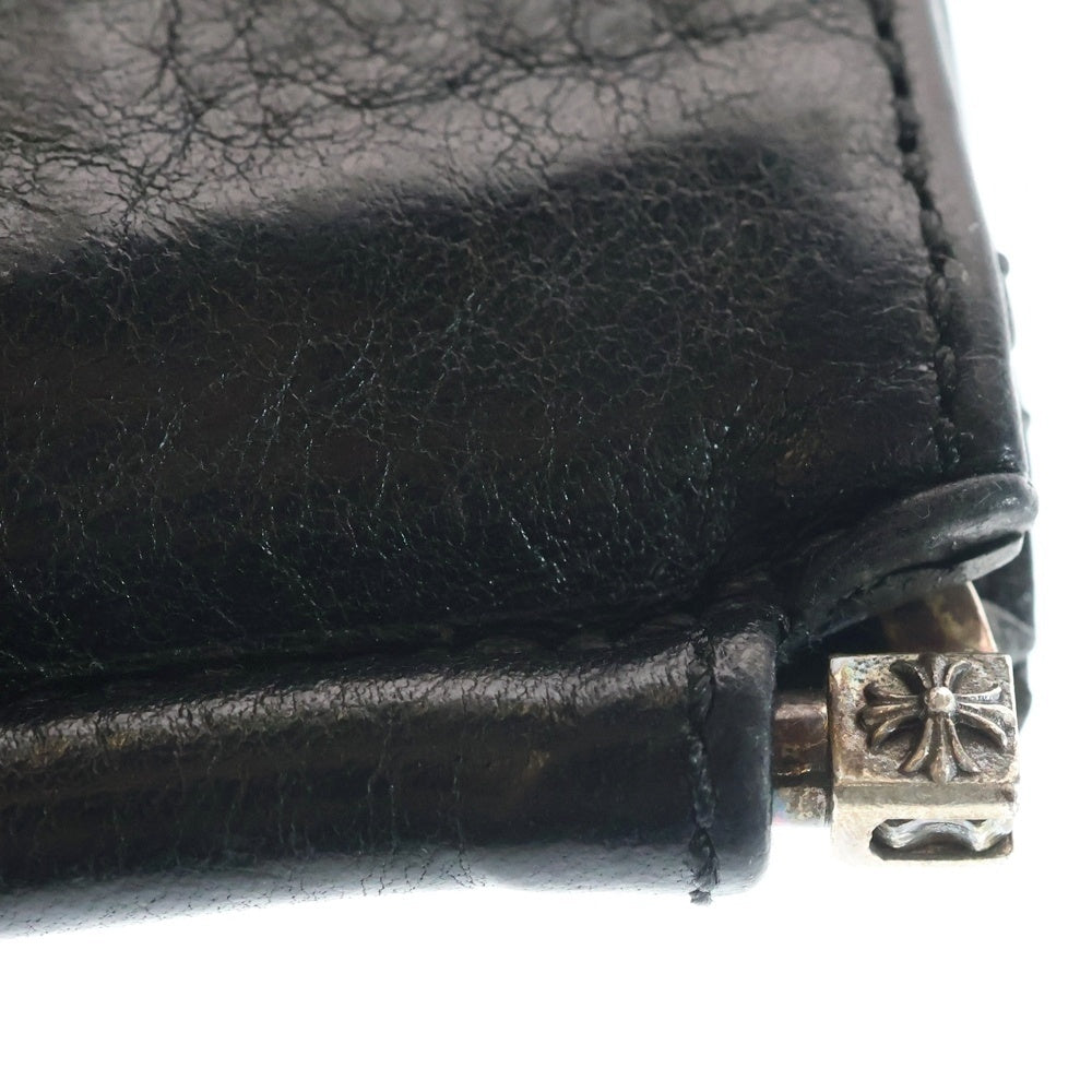 CHROME HEARTS(クロムハーツ) WALLET MONEY CLIP マネークリップ付き レザーウォレット財布 ブラック
