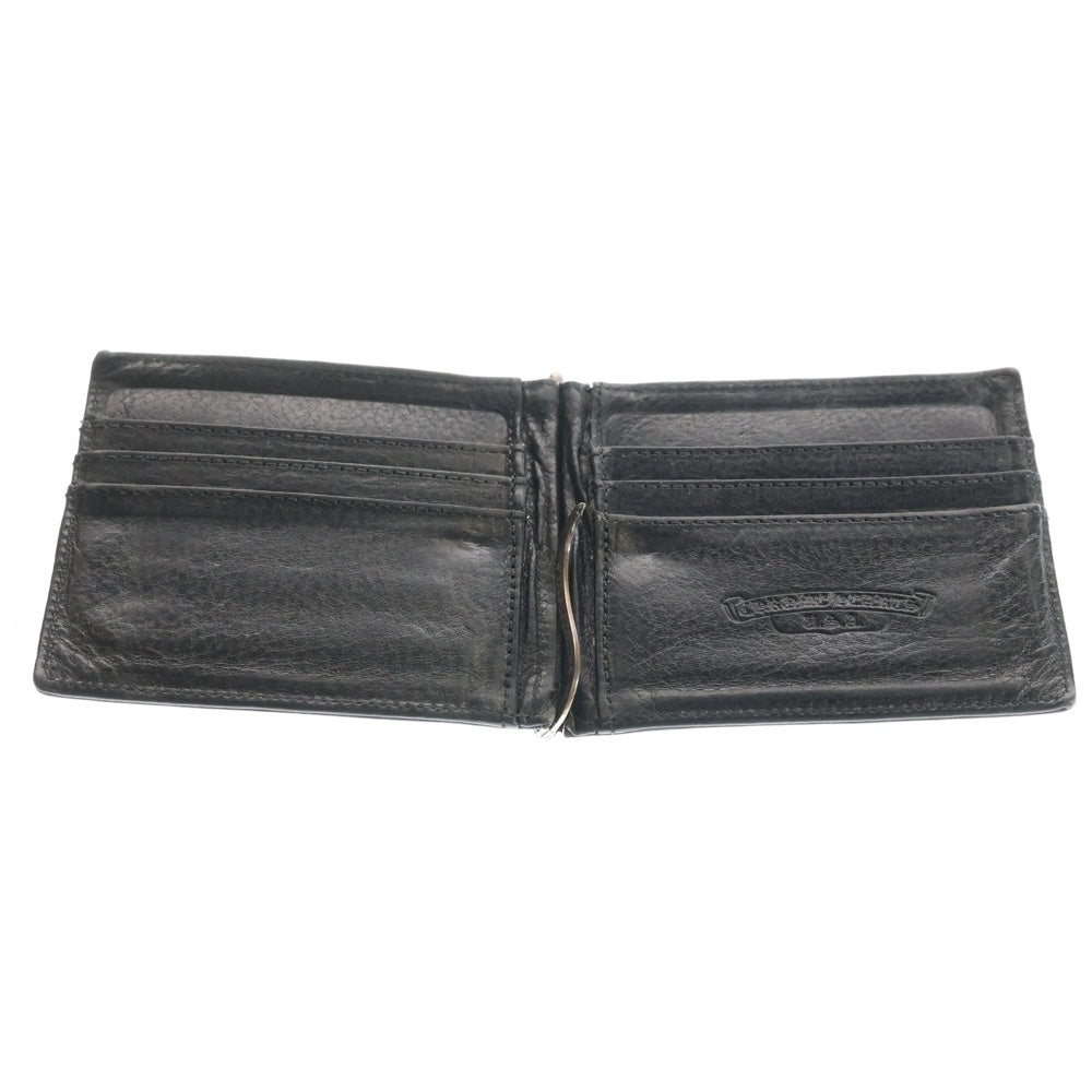 CHROME HEARTS(クロムハーツ) WALLET MONEY CLIP マネークリップ付き レザーウォレット財布 ブラック