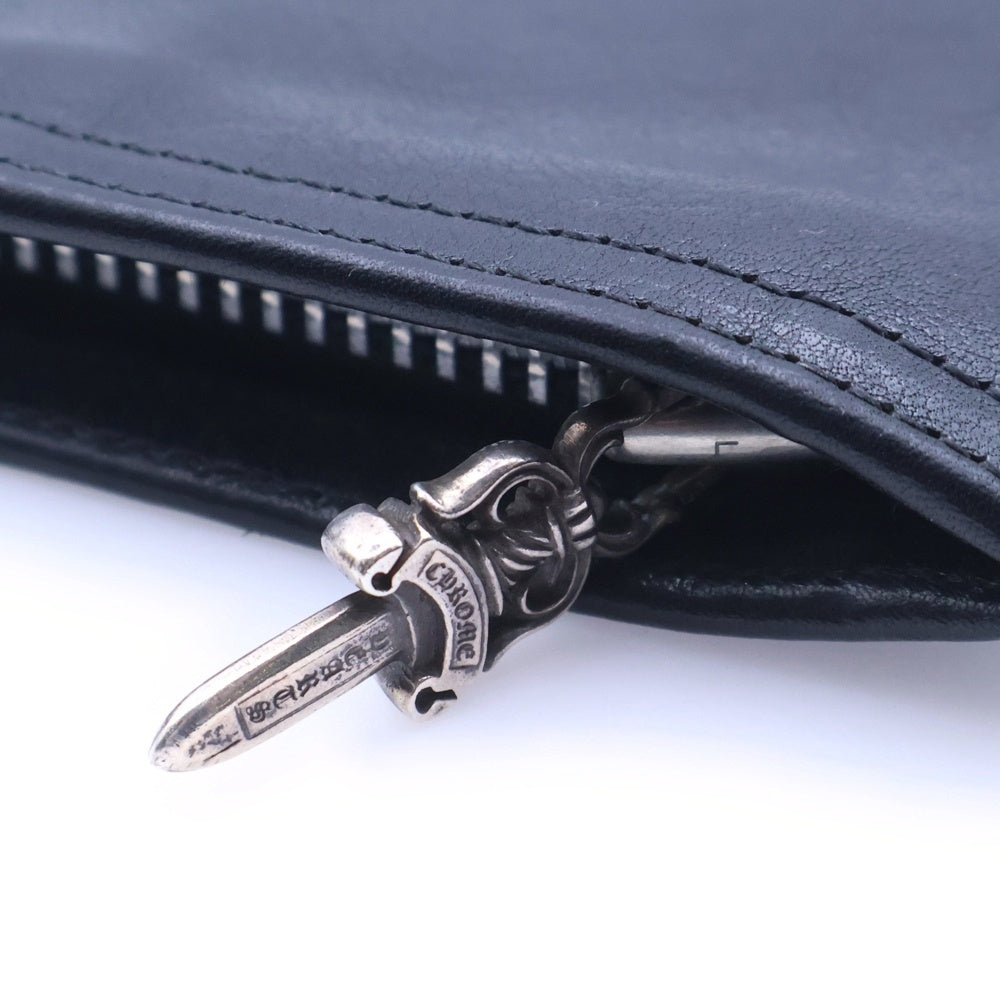 CHROME HEARTS(クロムハーツ) FLAT MED PLANE レザー クラッチバッグ セカンドバック ブラック