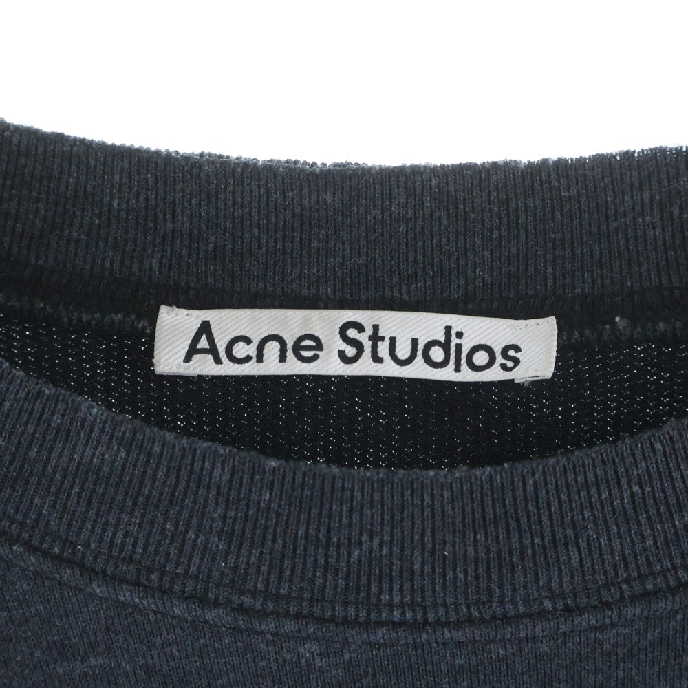 Acne Studios(アクネ ストゥディオズ) 25SS ロゴプリント ダメージ加工スウェットクルーネックシャツ グレー FN-UX-SWEA000044
