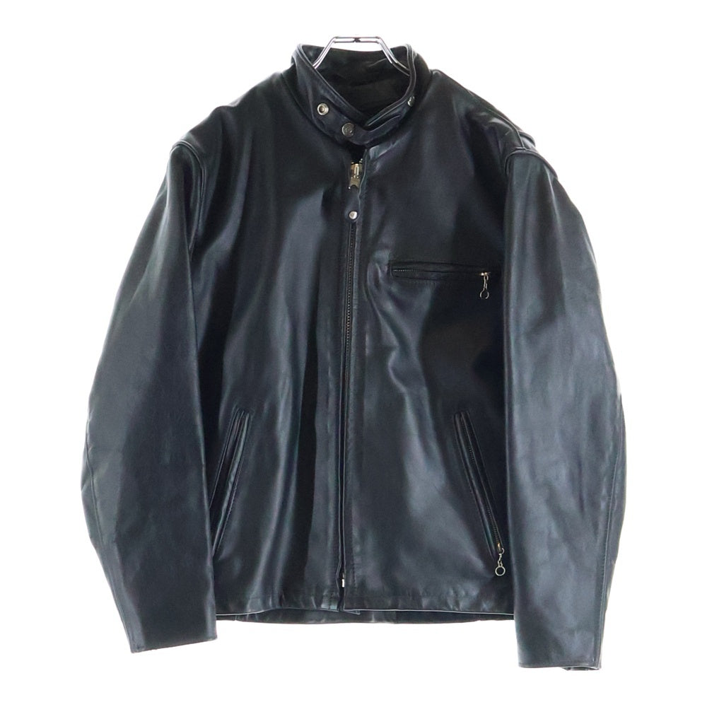 SCHOTT(ショット) 641 single riders jacket zip up シングル ライダース ジャケット ジップ アップ レザー ボアライナー付き ブラック