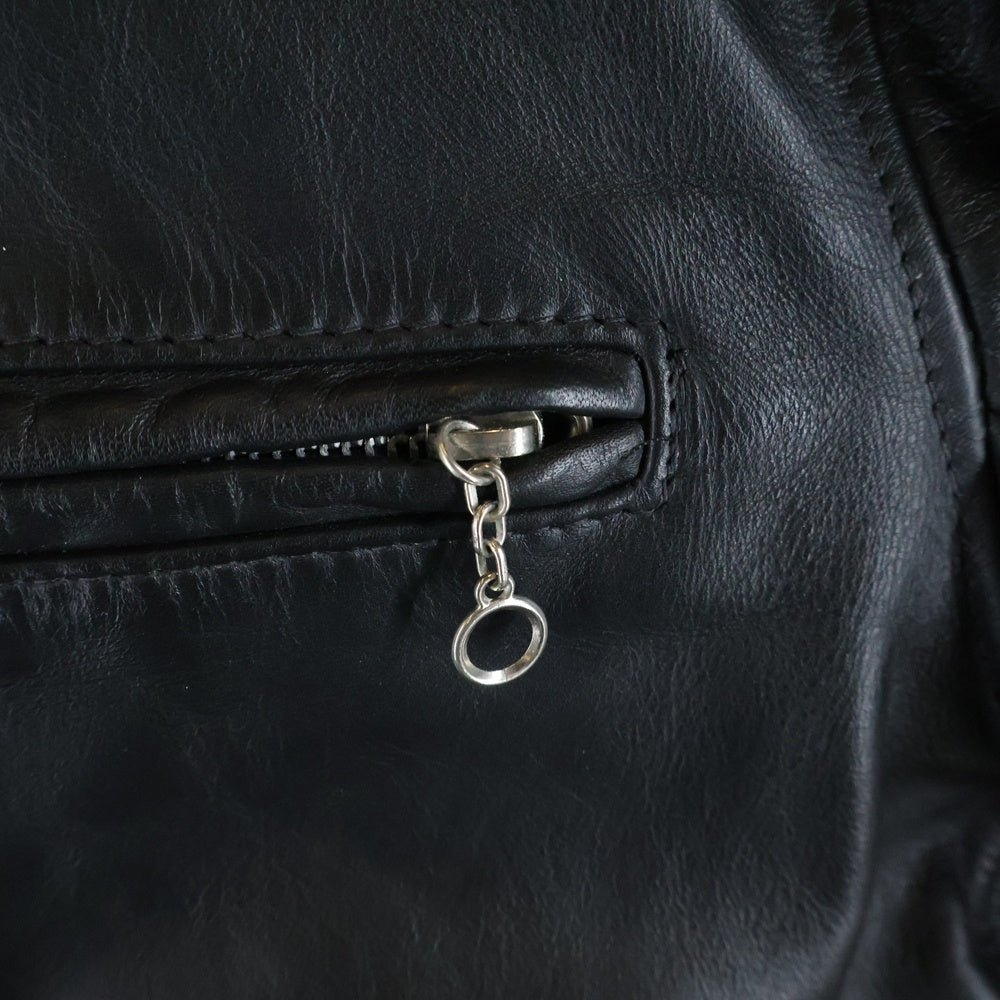 SCHOTT(ショット) 641 single riders jacket zip up シングル ライダース ジャケット ジップ アップ レザー ボアライナー付き ブラック