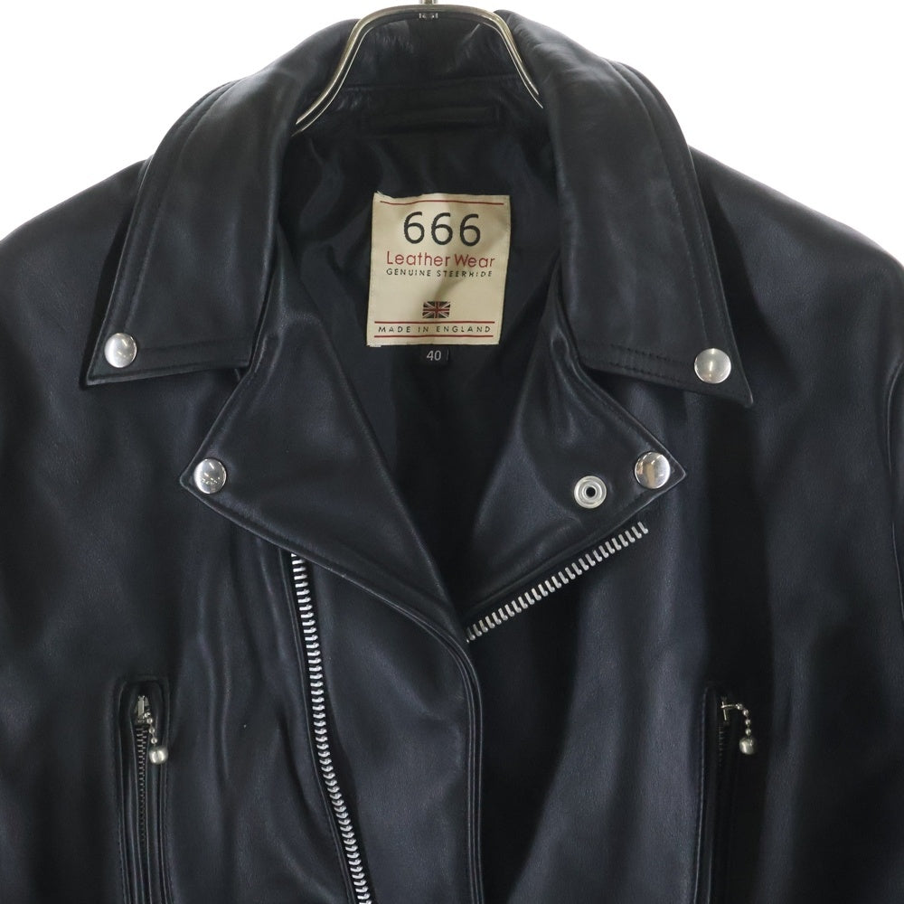 666 LEATHER WEAR(トリプルシックスレザーウェア) ダブル ライダース レザー ジャケット ブラック