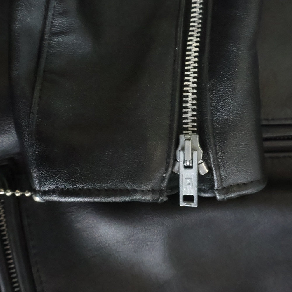 666 LEATHER WEAR(トリプルシックスレザーウェア) ダブル ライダース レザー ジャケット ブラック