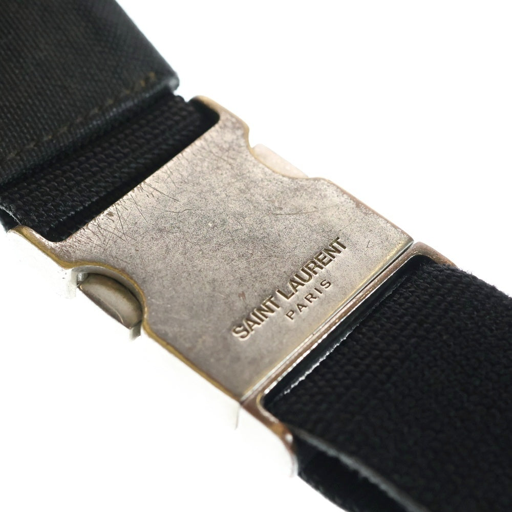SAINT LAURENT PARIS(サンローランパリ) ロゴ プレート ウエスト クロスボディ バッグ ブラック 505973 レディース