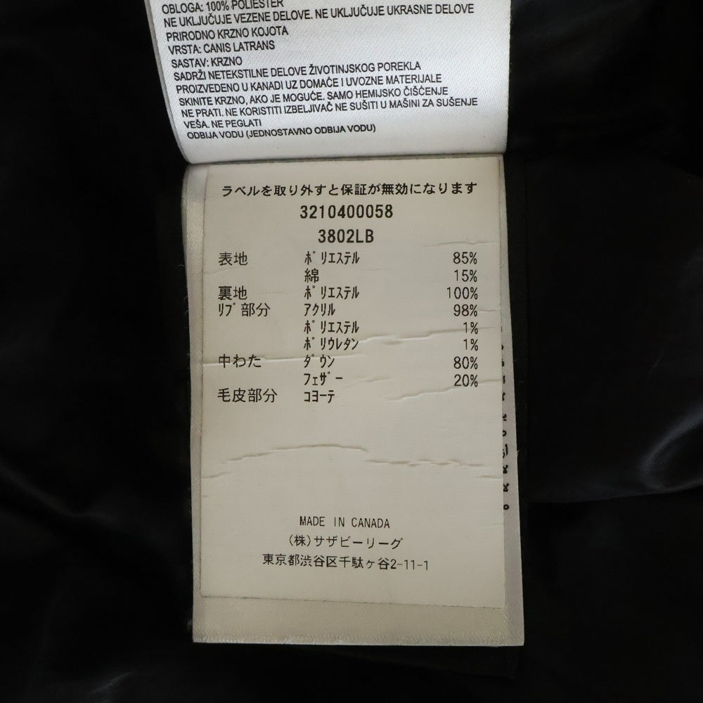 CANADA GOOSE(カナダグース) 3802LB SHELBURNE PARKA BLACK LABEL シェルバーン ブラックラベル ダウンジャケット レディース