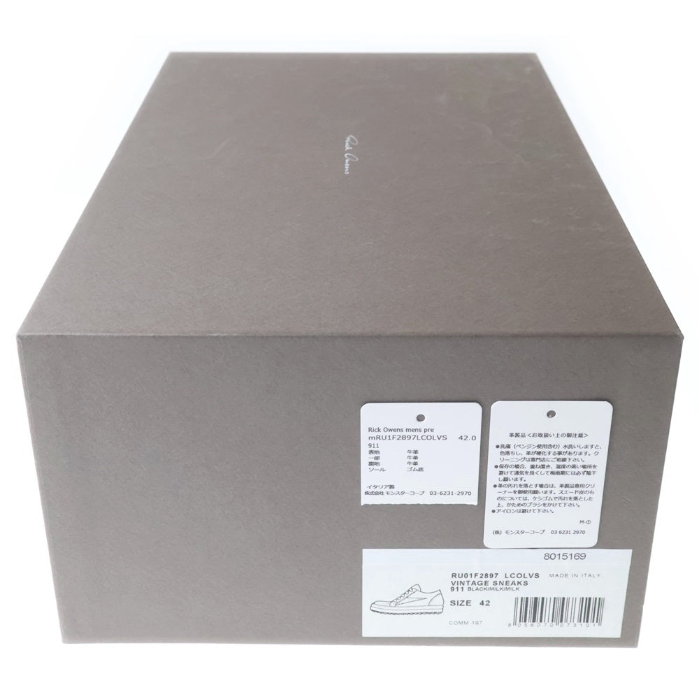 Rick Owens(リックオウエンス) VINTAGE SNEAKS ヴィンテージ ローカット スニーカー ブラック/ホワイト RU01F2897