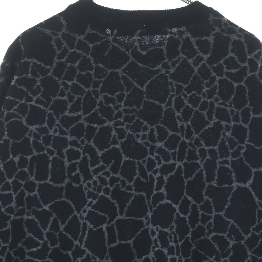 JOHN LAWRENCE SULLIVAN(ジョンローレンスサリバン) 23SS CRACK KNIT SWEATER クラック柄ニットセーター ブラック