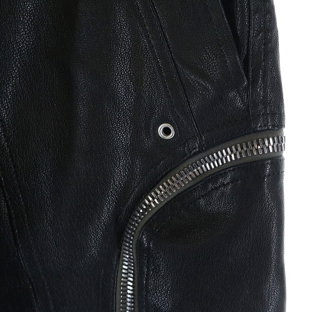 Rick Owens(リックオウエンス) 22AW BAUHAUS CARGO レザーバウハウスカーゴロングパンツ ブラック RU02B2377-LSG