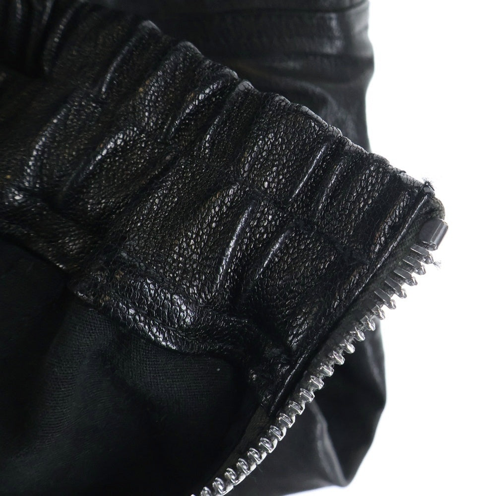 Rick Owens(リックオウエンス) 22AW BAUHAUS CARGO レザーバウハウスカーゴロングパンツ ブラック RU02B2377-LSG
