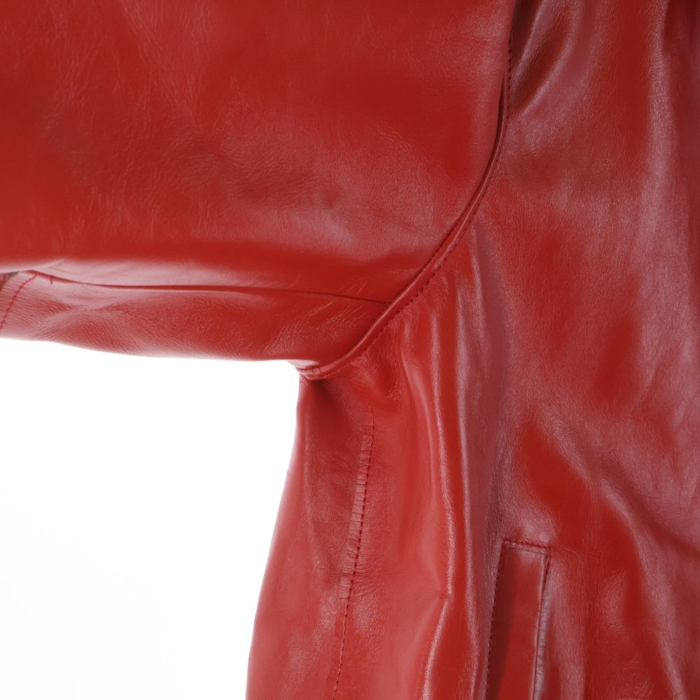 Sacai(サカイ) 25SS LEATHER JACKET マルチポケット ジップアップ カウハイド レザージャケット レッド 25-03578M