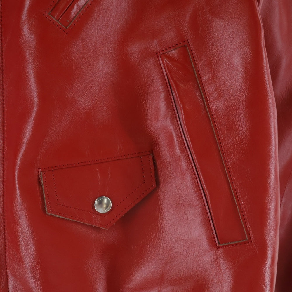 Sacai(サカイ) 25SS LEATHER JACKET マルチポケット ジップアップ カウハイド レザージャケット レッド 25-03578M