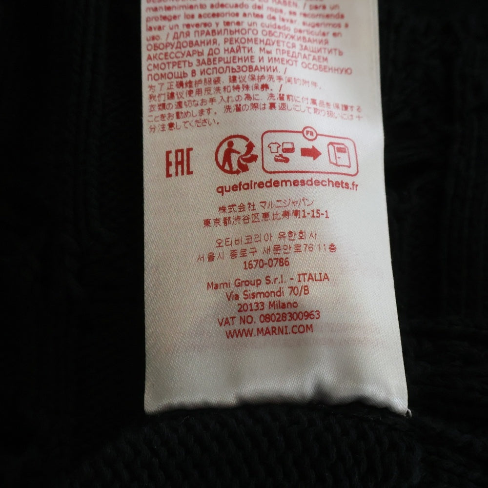 MARNI(マルニ) 23SS ダメージ加工 Vネックニット セーター ブラック CVMG0091A0
