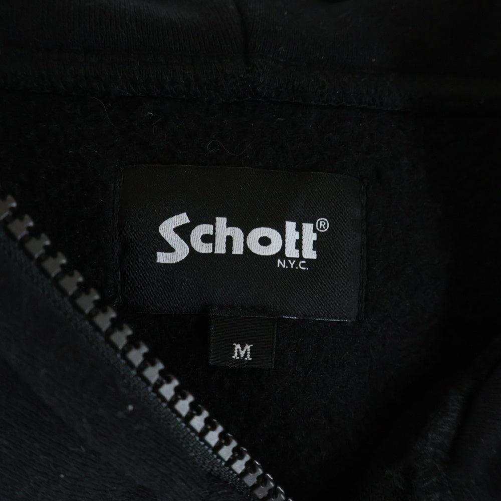 SCHOTT(ショット) B.S ZIP HOODED SWEAT ブラックシープ フルジップ スウェット パーカー ブラック 782ー5231010