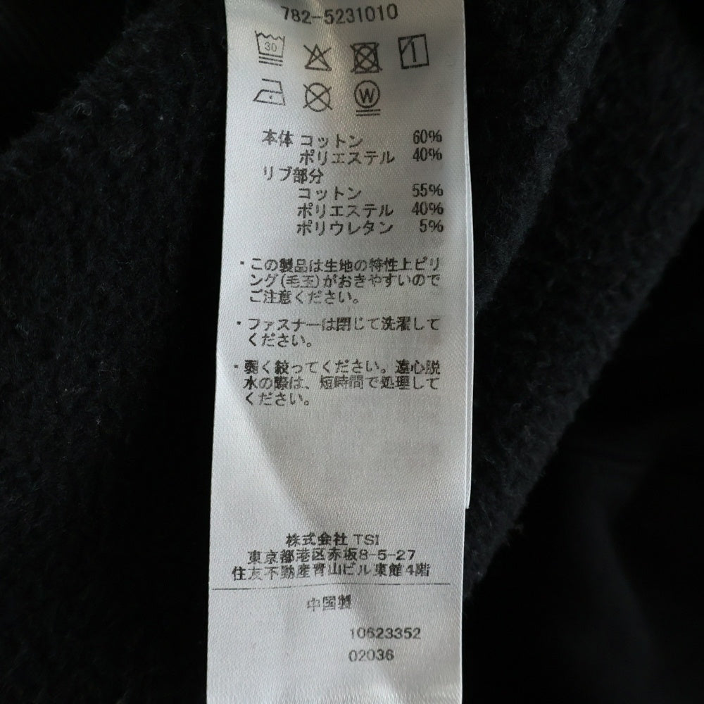 SCHOTT(ショット) B.S ZIP HOODED SWEAT ブラックシープ フルジップ スウェット パーカー ブラック 782ー5231010