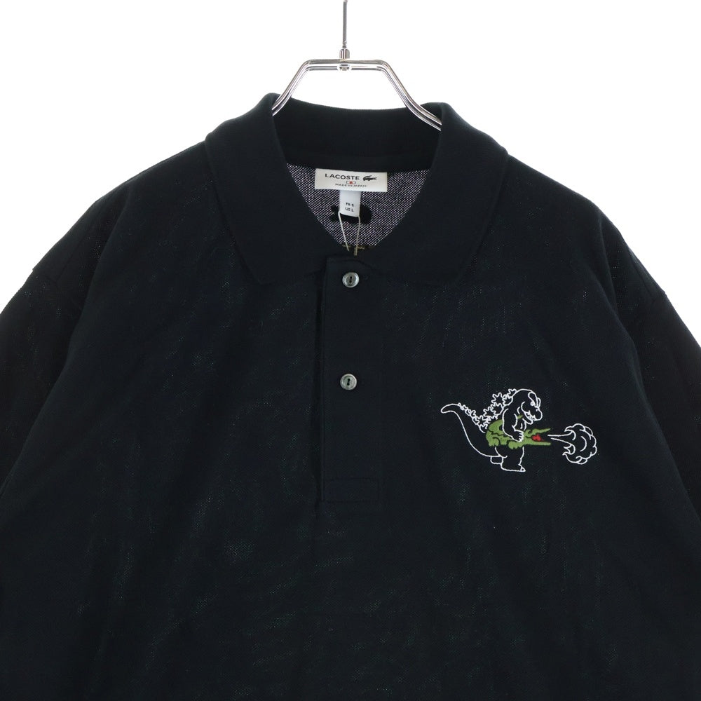 LACOSTE(ラコステ) 25AW ゴジラ エンブロイダリー ロゴ ポロシャツ ブラック PH01MYJ-99