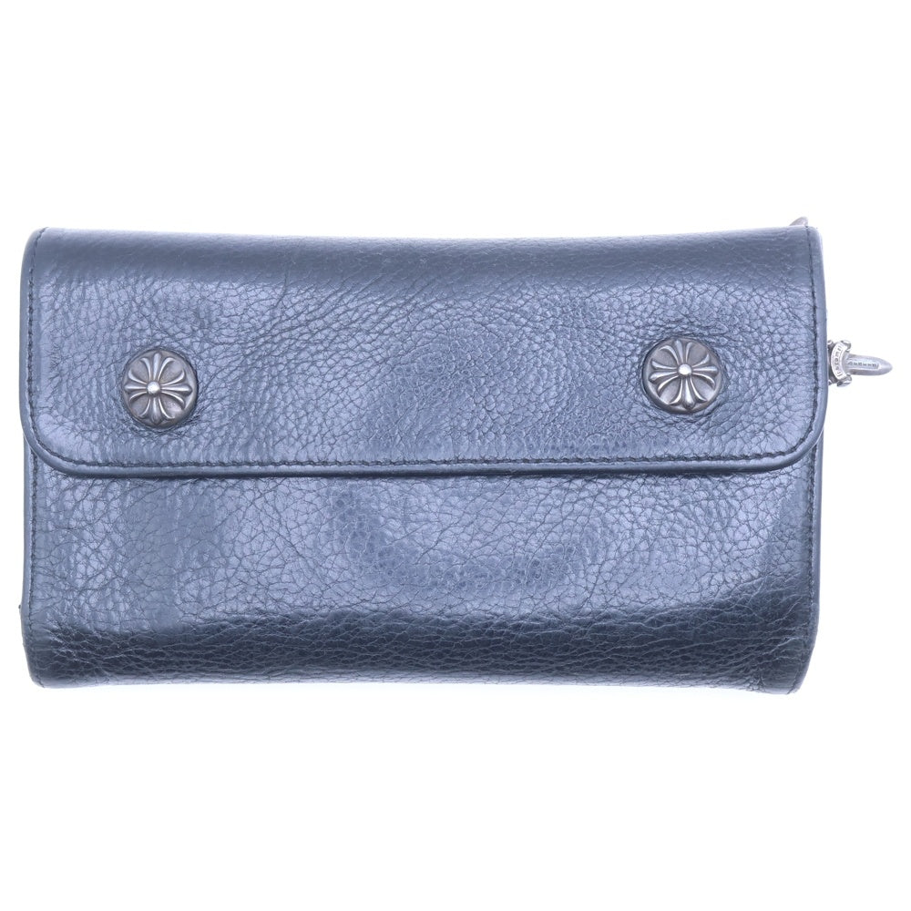 CHROME HEARTS(クロムハーツ) WAVE ウェーブ レザーウォレット 財布 ブラックBCA375