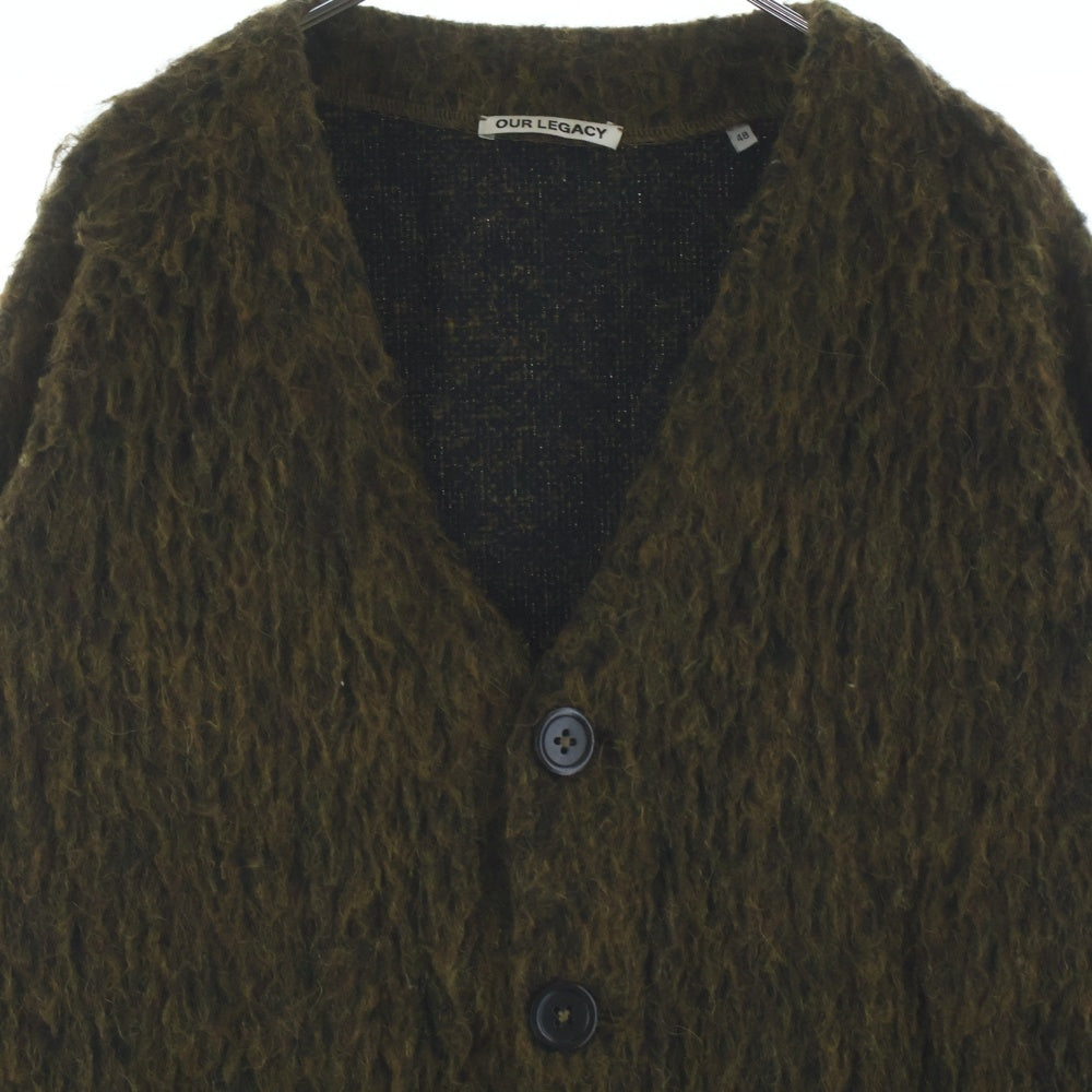 OUR LEGACY(アワーレガシー) 21AW CARDIGAN OLIVE MELANGE MOHAIR モヘヤニットカーディガン カーキ M4213CRM