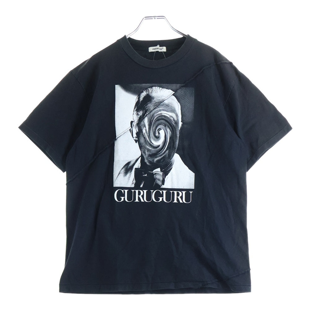 UNDERCOVER(アンダーカバー) 24AW GURUGURU スパイラル切替 TEE 半袖Tシャツ カットソー ブラック UP2D4809-1