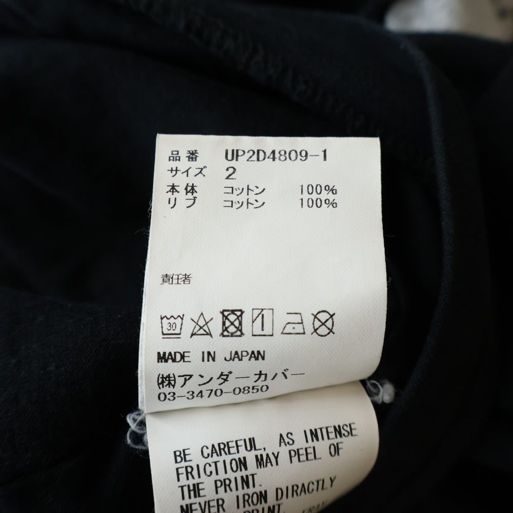 UNDERCOVER(アンダーカバー) 24AW GURUGURU スパイラル切替 TEE 半袖Tシャツ カットソー ブラック UP2D4809-1