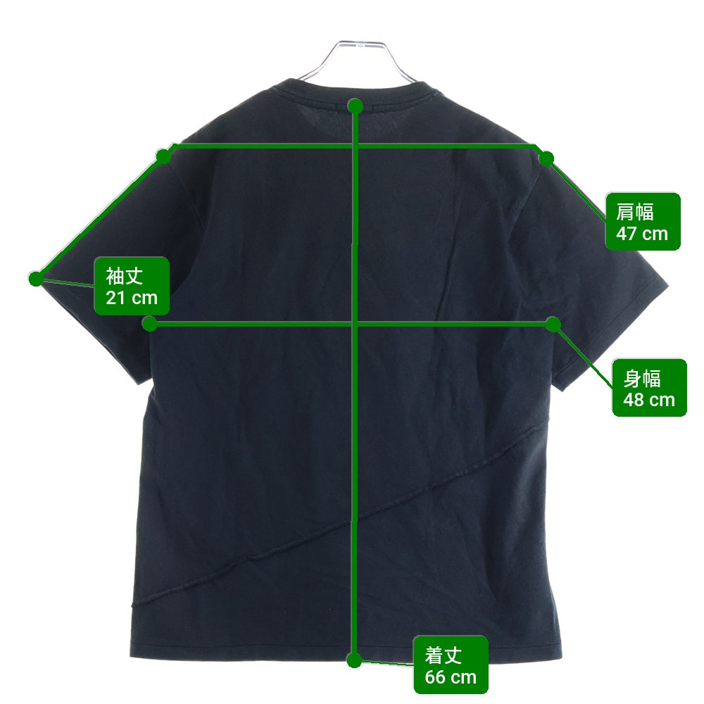 UNDERCOVER(アンダーカバー) 24AW GURUGURU スパイラル切替 TEE 半袖Tシャツ カットソー ブラック UP2D4809-1