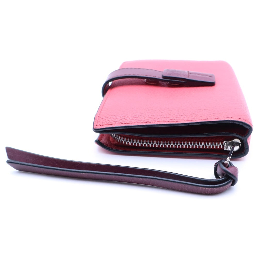 LOEWE(ロエベ) Compact zip wallet コンパクト ジップウォレット 財布 レッド レディース