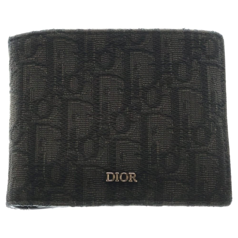 DIOR(ディオール) オブリーク コインケース付き ウォレット 二つ折り財布 ブラック 10-BO-1222
