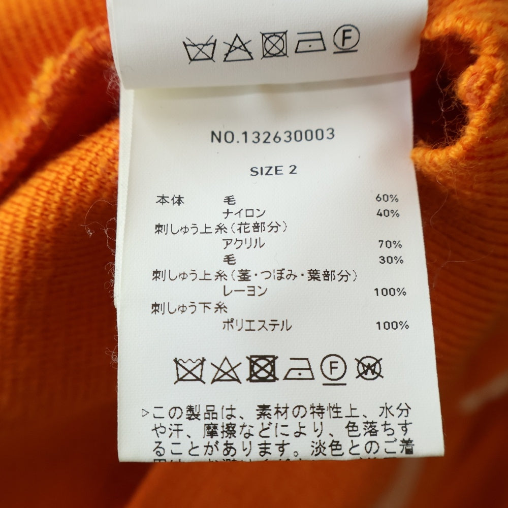 UNITED TOKYO(ユナイテッド トウキョウ) リンドウ刺繍タートルネック 長袖ニットセーター オレンジ 132630003