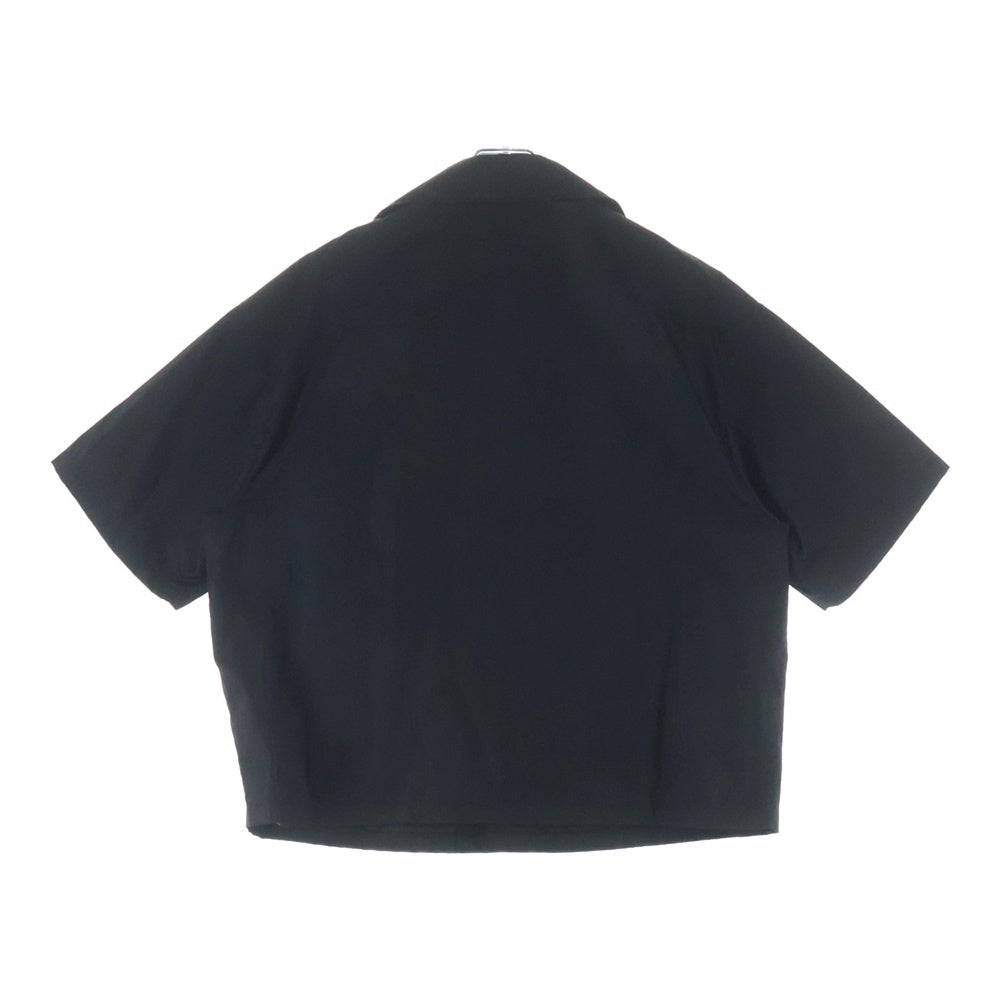 PRADA プラダ RE-NYLON リナイロン トライアングルロゴ ナイロン オープンカラー 半袖シャツ ブラック SC449 S182 1WQ8 PRADA(プラダ) RE-NYLON リナイロン トライアングルロゴ ナイロン