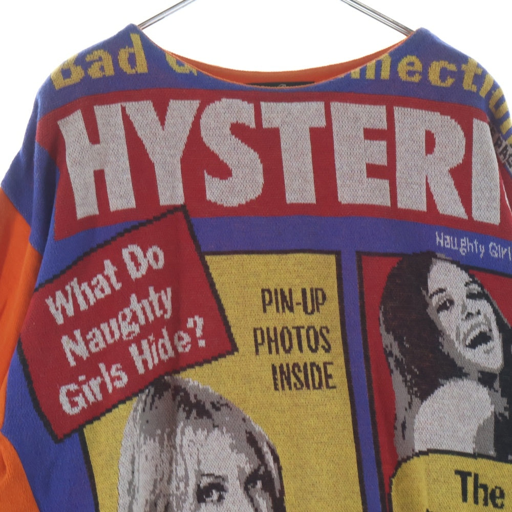 HYSTERIC GLAMOUR(ヒステリックグラマー) M&T フロントデザインニット セーター オレンジ 01193NO03