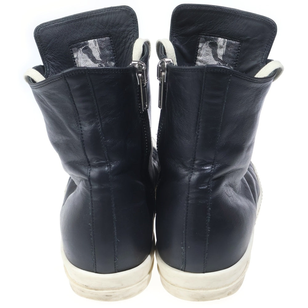 Rick Owens(リックオウエンス) RAMONES ラモーンズ サイドジップ レザーハイカットスニーカー ブラック