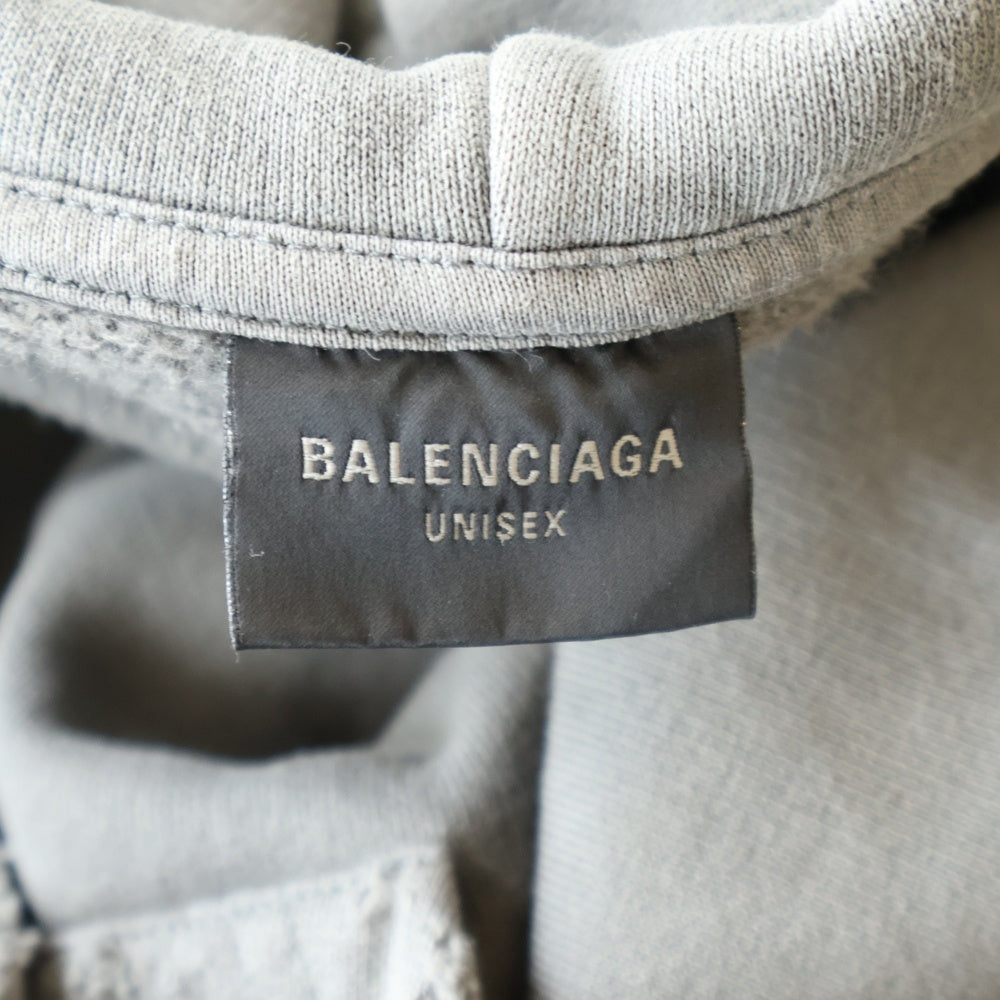 BALENCIAGA(バレンシアガ) 24SS Human Being Zip Hoodie ジップフーディー グレー 833382 TSVB9
