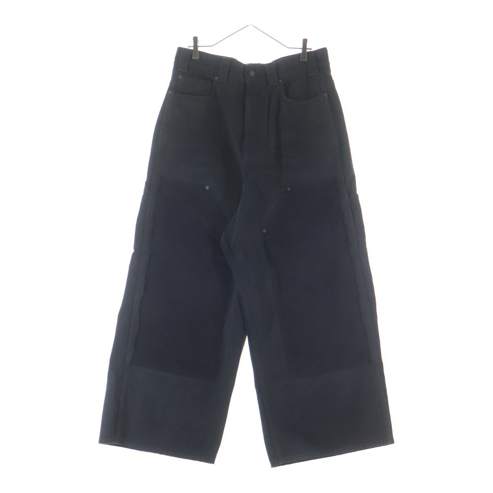 BALENCIAGA(バレンシアガ) 25AW グランジリップドオフ ダブルニー バギーデニムパンツ ブラック 838672 TSWB7