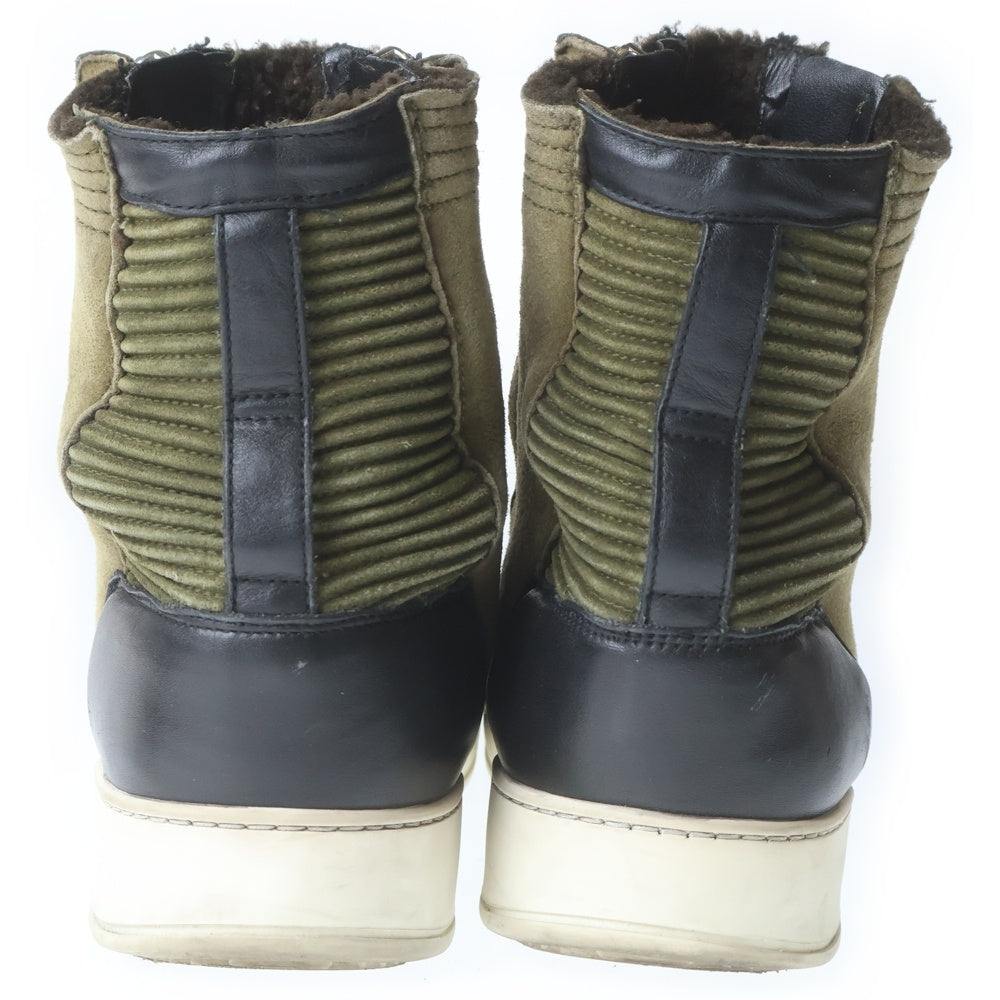 BALMAIN(バルマン) サイドジップ ハイカットスニーカー スエード カーキ/ブラック